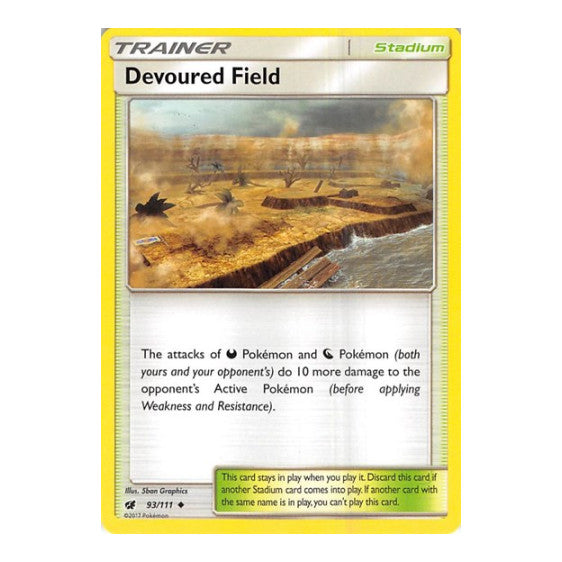 Devoured Field (SM04) #93/111 Uncommon (Moderately Played) SM - Crimson Invasion Pokemon: 2017