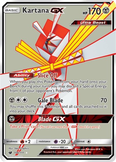Kartana GX Full Art (SM04) #106/111 Ultra Rare (Holofoil Lightly Played) SM - Crimson Invasion Pokemon: 2017