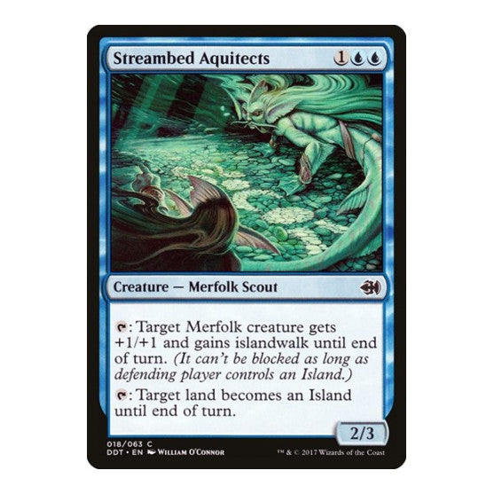 Streambed Aquitects (DDT) #18 Common (Lightly Played) Duel Decks: Merfolk vs. Goblins Magic: The Gathering: 2017