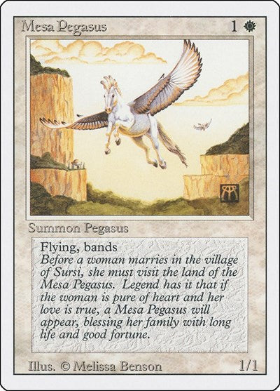 Mesa Pegasus (3ED) #28 Common (Heavily Played) Revised Edition Magic: The Gathering: 1994