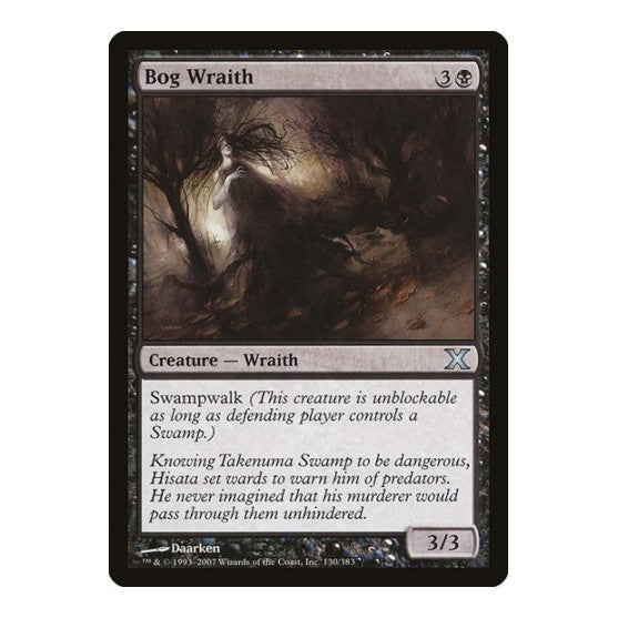 Bog Wraith (10E) #130 Uncommon (Lightly Played) 10th Edition Magic: The Gathering: 2007