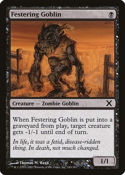 Festering Goblin (10E) #143 Common (Near Mint) 10th Edition Magic: The Gathering: 2007