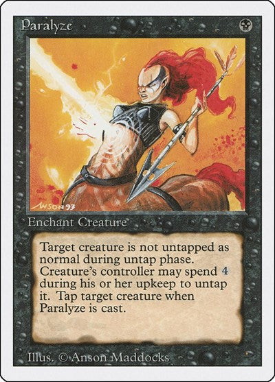 Paralyze (3ED) #121 Common (Heavily Played) Revised Edition Magic: The Gathering: 1994