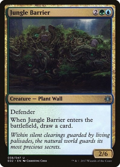 Jungle Barrier (E02) #38 Uncommon (Lightly Played) Explorers of Ixalan Magic: The Gathering: 2017