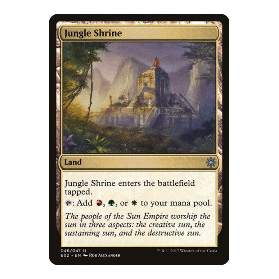 Jungle Shrine (E02) #46 Uncommon (Lightly Played) Explorers of Ixalan Magic: The Gathering: 2017