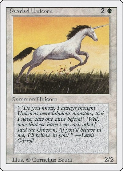 Pearled Unicorn (3ED) #30 Common (Heavily Played) Revised Edition Magic: The Gathering: 1994