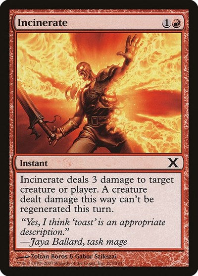 2007 Magic: 10th Edition (10E) - Incinerate (#213, Common) (Lightly Played)