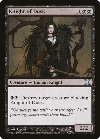 Knight of Dusk (10E) #152 Uncommon (Moderately Played) 10th Edition Magic: The Gathering: 2007