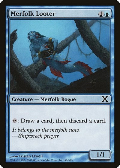 Merfolk Looter (10E) #92 Common (Lightly Played) 10th Edition Magic: 2007