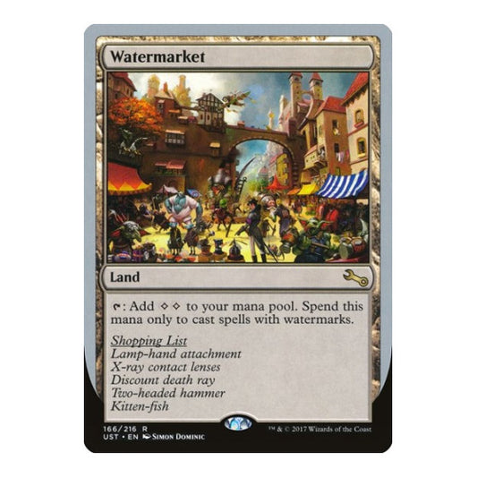 Watermarket (UST) #166 Rare (Moderately Played) Unstable Magic: The Gathering: 2017