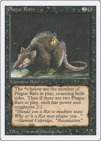 Plague Rats (3ED) #123 Common (Heavily Played) Revised Edition Magic: 1994
