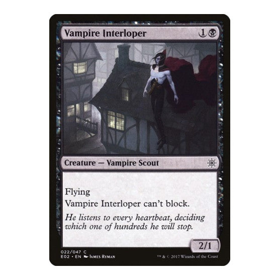 Vampire Interloper (E02) #22 Common (Lightly Played) Explorers of Ixalan Magic: The Gathering: 2017