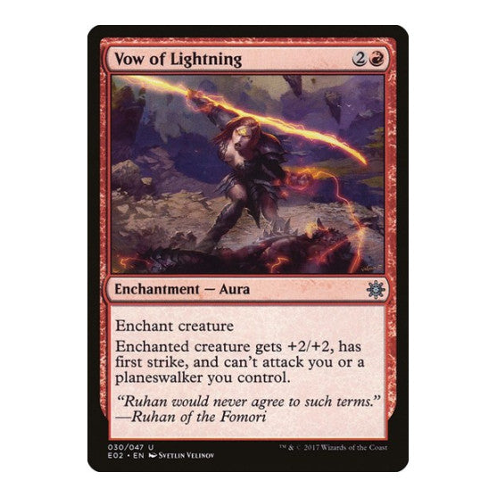 Vow of Lightning (E02) #30 Uncommon (Lightly Played) Explorers of Ixalan Magic: The Gathering: 2017