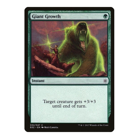 Giant Growth (E02) #32 Common (Lightly Played) Explorers of Ixalan Magic: The Gathering: 2017