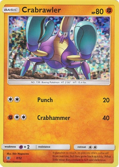 Crabrawler - 7/12 (M17) #007/012 Promo (Holofoil Damaged) McDonald's Promos 2017 Pokemon: 2017