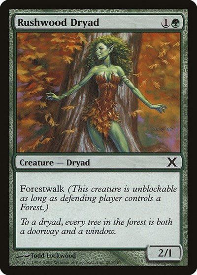 Rushwood Dryad (10E) #294★ Common (Lightly Played) 10th Edition Magic: 2007