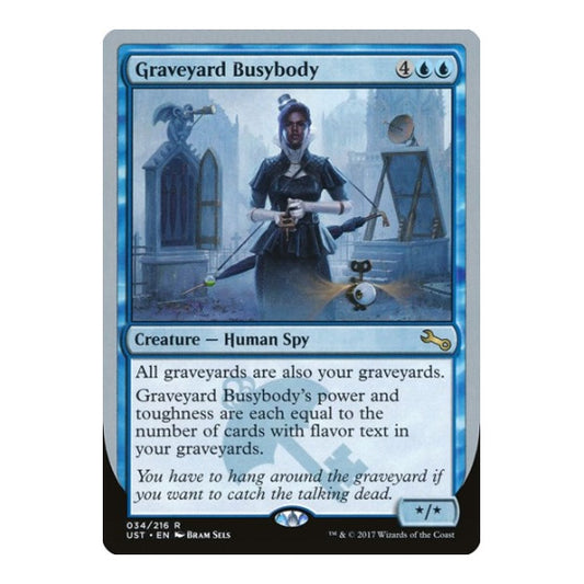 Graveyard Busybody (UST) #34 Rare (Lightly Played) Unstable Magic: The Gathering: 2017