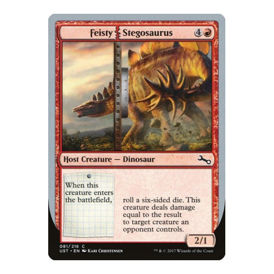 Feisty Stegosaurus (UST) #81 Common (Lightly Played) Unstable Magic: The Gathering: 2017