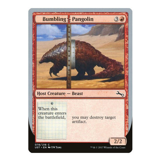 Bumbling Pangolin (UST) #78 Common (Lightly Played) Unstable Magic: The Gathering: 2017