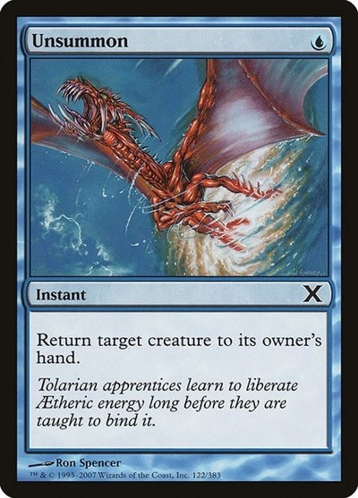 Unsummon (10E) #122 Common (Moderately Played) 10th Edition Magic: The Gathering: 2007