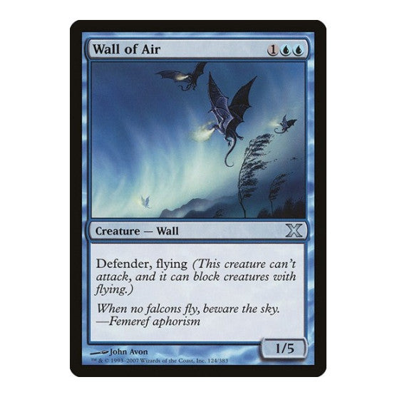 Wall of Air (10E) #124 Uncommon (Lightly Played) 10th Edition Magic: The Gathering: 2007
