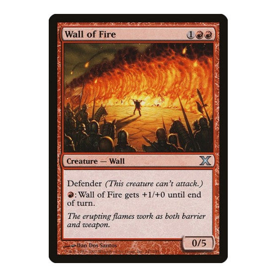 Wall of Fire (10E) #247 Uncommon (Moderately Played) 10th Edition Magic: The Gathering: 2007
