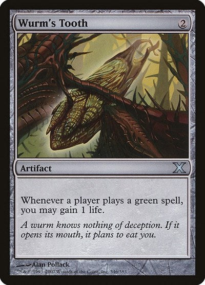 Wurms Tooth (10E) #346 Uncommon (Lightly Played) 10th Edition Magic: The Gathering: 2007