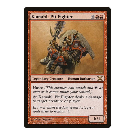 Kamahl, Pit Fighter (10E) #214 Rare (Foil Heavily Played) 10th Edition Magic: The Gathering: 2007