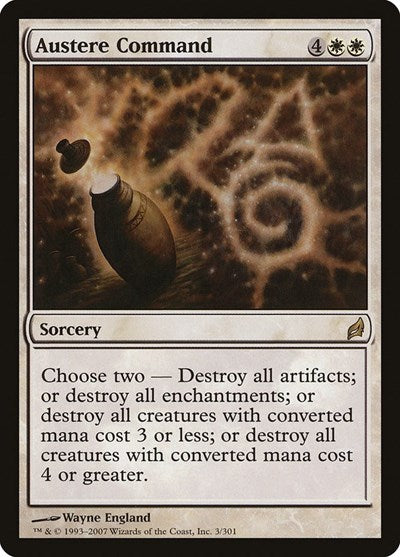 Austere Command (LRW) #3 Rare (Heavily Played) Lorwyn Magic: The Gathering: 2007