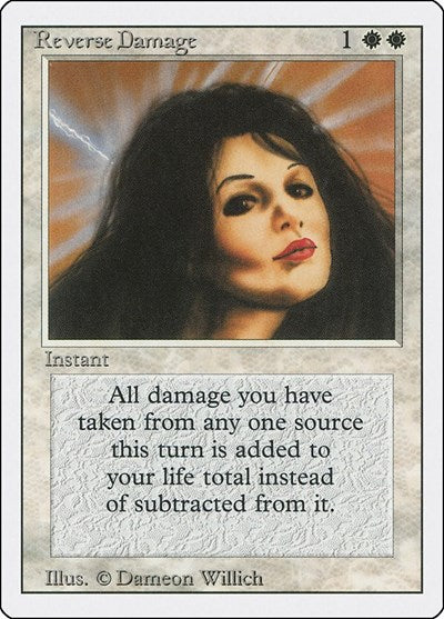 Reverse Damage (3ED) #35 Rare (Heavily Played) Revised Edition Magic: 1994