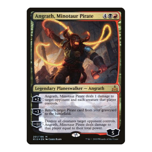 Angrath Minotaur Pirate (RIX) #201 Mythic Rare (Foil Lightly Played) Rivals of Ixalan Magic: The Gathering: 2018