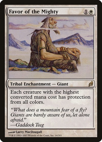 Favor of the Mighty (LRW) #14 Rare (Moderately Played) Lorwyn Magic: The Gathering: 2007