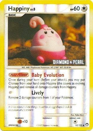 Happiny - 52/123 [Diamond & Pearl] (BKP) #052/123 Promo (Reverse Holofoil Damaged) Burger King Promos Pokemon: 2026