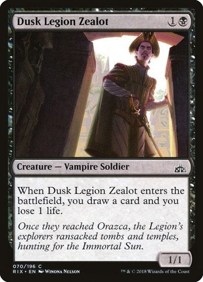 Dusk Legion Zealot (RIX) #70 Common (Moderately Played) Rivals of Ixalan Magic: The Gathering: 2018