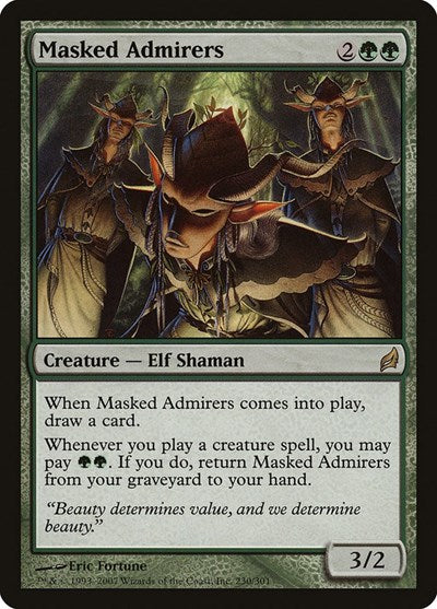 Masked Admirers (LRW) #230 Rare (Lightly Played) Lorwyn Magic: The Gathering: 2007
