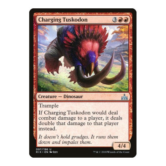 Charging Tuskodon (RIX) #97 Uncommon (Lightly Played) Rivals of Ixalan Magic: The Gathering: 2018