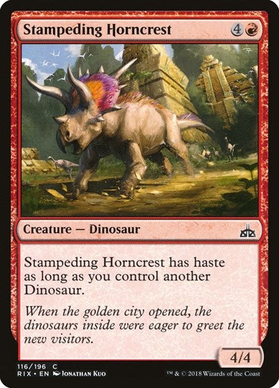 Stampeding Horncrest (RIX) #116 Common (Lightly Played) Rivals of Ixalan Magic: The Gathering: 2018
