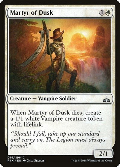 Martyr of Dusk (RIX) #14 Common (Lightly Played) Rivals of Ixalan Magic: The Gathering: 2018