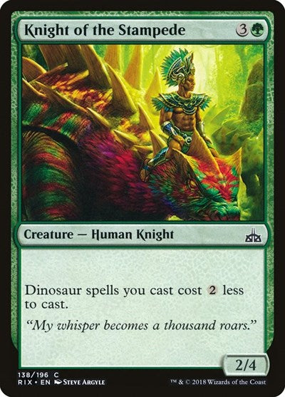 Knight of the Stampede (RIX) #138 Common Rivals of Ixalan Magic: 2018