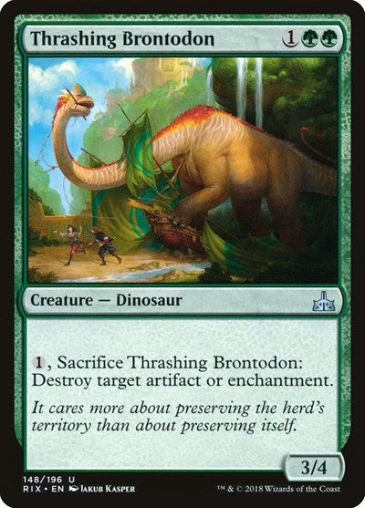 Thrashing Brontodon (RIX) #148 Uncommon (Lightly Played) Rivals of Ixalan Magic: 2018