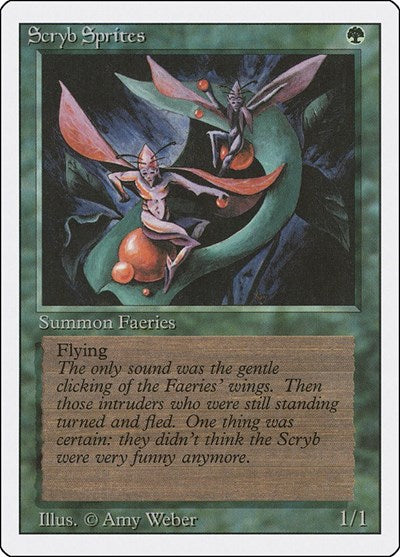 Scryb Sprites (3ED) #215 Common (Heavily Played) Revised Edition Magic: 1994