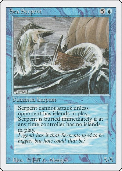 1994 Magic: Revised Edition (3ED) - Sea Serpent (#78, Common) (Heavily Played)