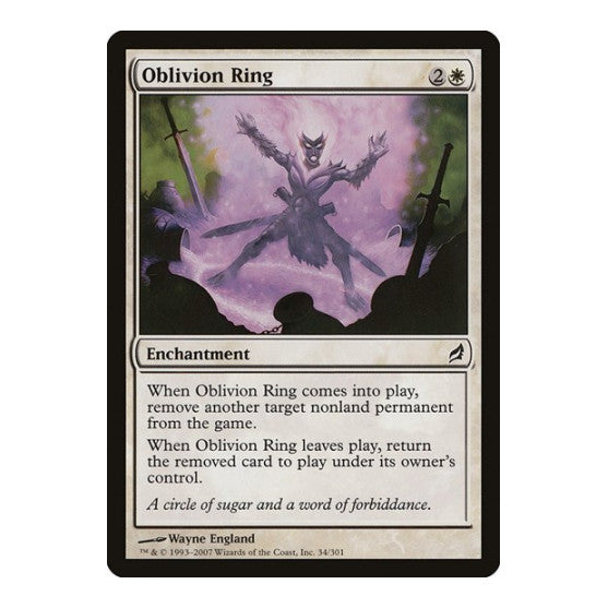 Oblivion Ring (LRW) #34 Common (Heavily Played) Lorwyn Magic: The Gathering: 2007