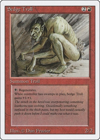Sedge Troll (3ED) #174 Rare (Heavily Played) Revised Edition Magic: 1994