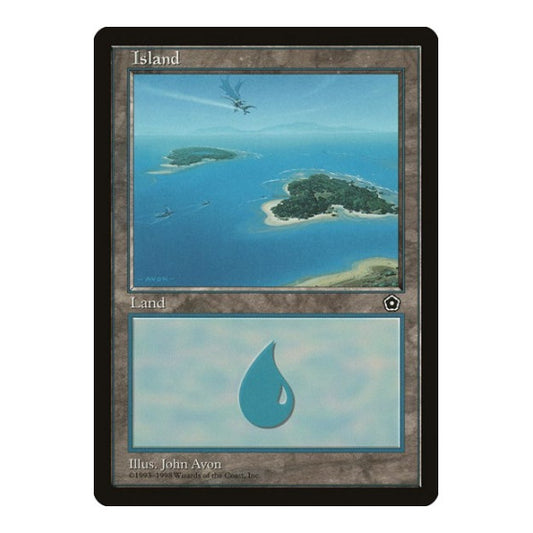 Island (154) (P02) #154 Land (Heavily Played) Portal Second Age Magic: The Gathering: 1998