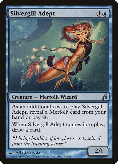 Silvergill Adept (LRW) #86 Uncommon (Moderately Played) Lorwyn Magic: The Gathering: 2007