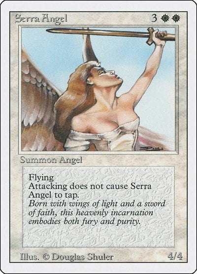 Serra Angel (3ED) #40 Uncommon (Heavily Played) Revised Edition Magic: The Gathering: 1994