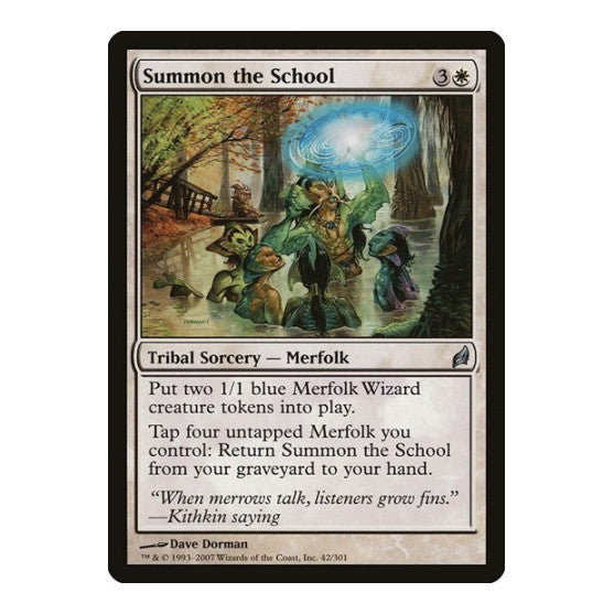 Summon the School (LRW) #42 Uncommon (Lightly Played) Lorwyn Magic: The Gathering: 2007