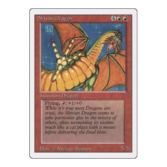 Shivan Dragon (3ED) #177 Rare (Heavily Played) Revised Edition Magic: The Gathering: 1994