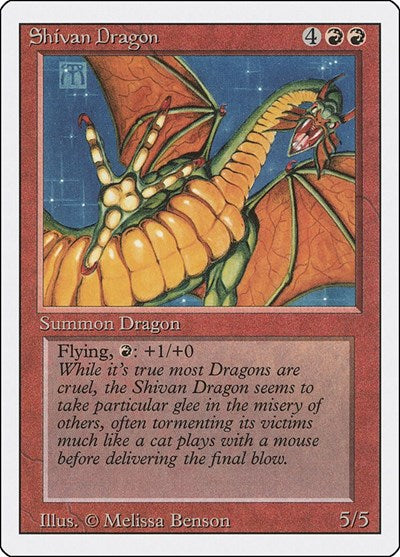 Shivan Dragon (3ED) #177 Rare (Heavily Played) Revised Edition Magic: The Gathering: 1994